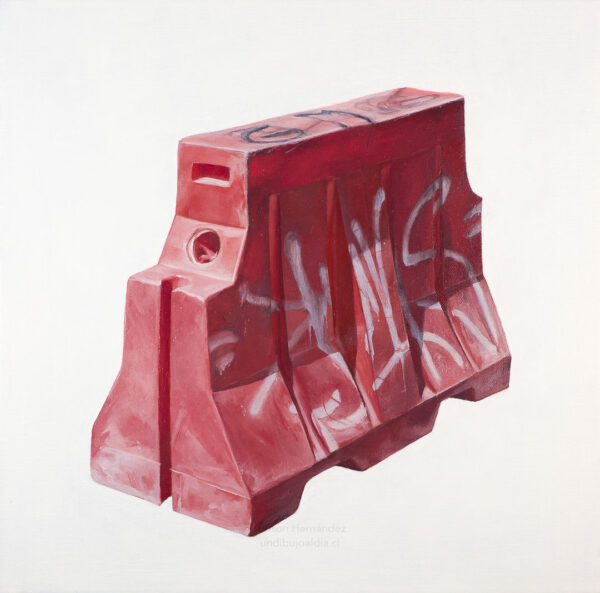 barrera vial, Óleo, sobre lino, 30 x 30 cm