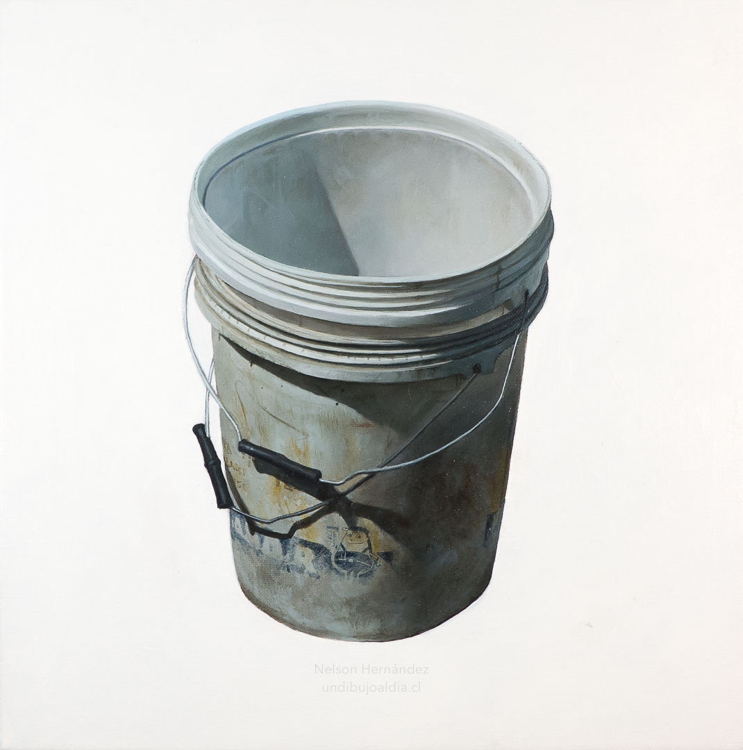 dos baldes, Óleo, sobre lino, 30 x 30 cm