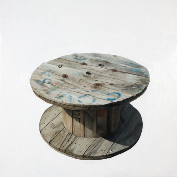 carrete de cable, Óleo, sobre lino, 30 x 30 cm