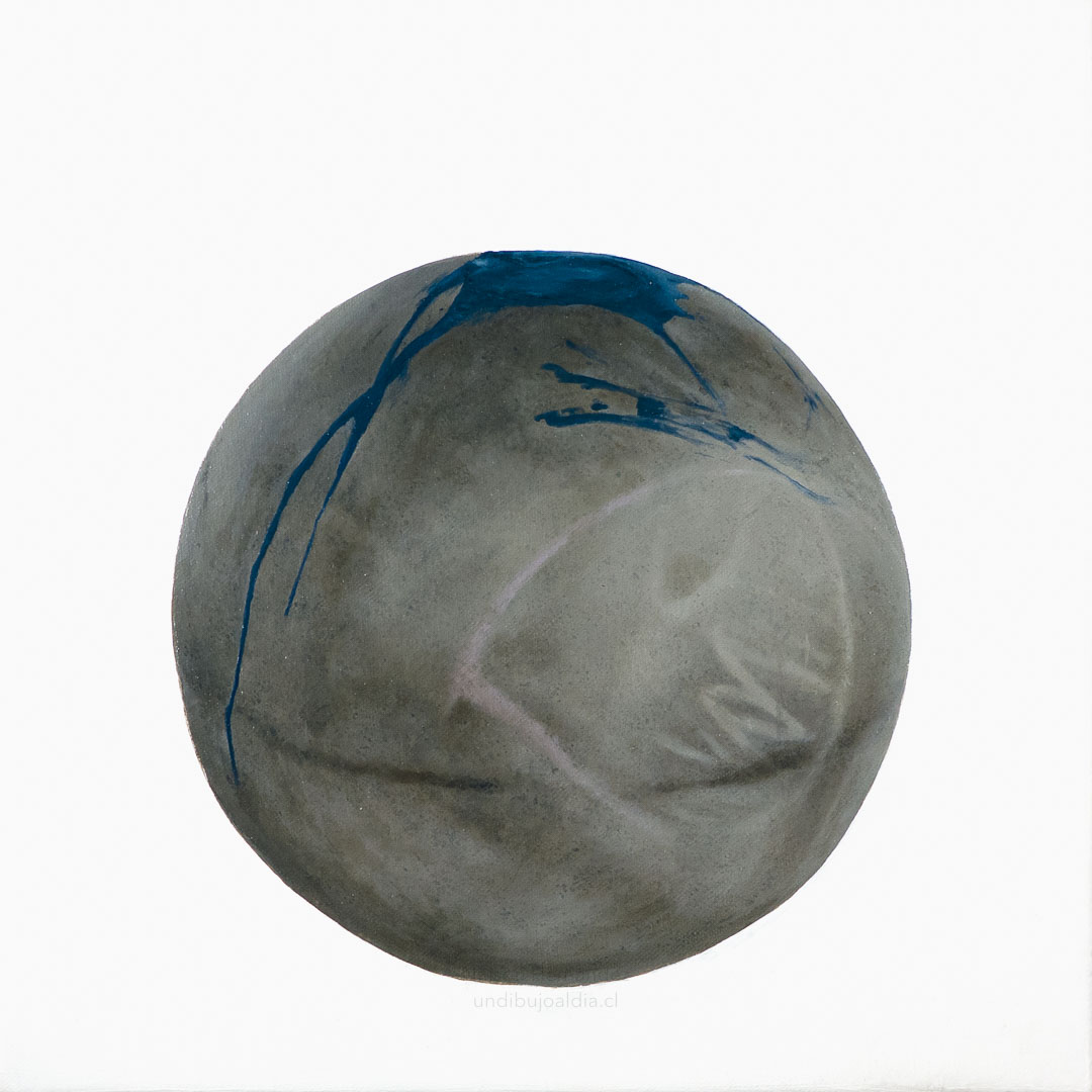 esfera de hormigón, Óleo, sobre tela de algodón, 30 x 30 cm