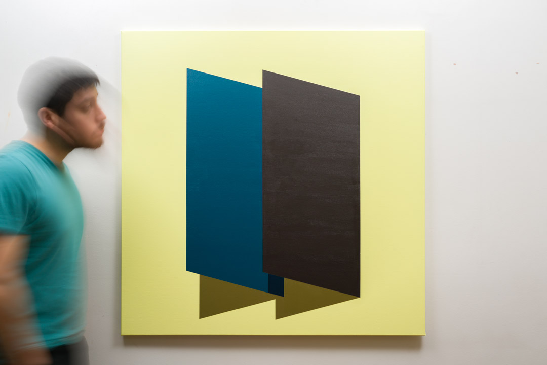 composition III, Acrylic, About cotton fabric, 100 x 100 cm / 39 x 39 in