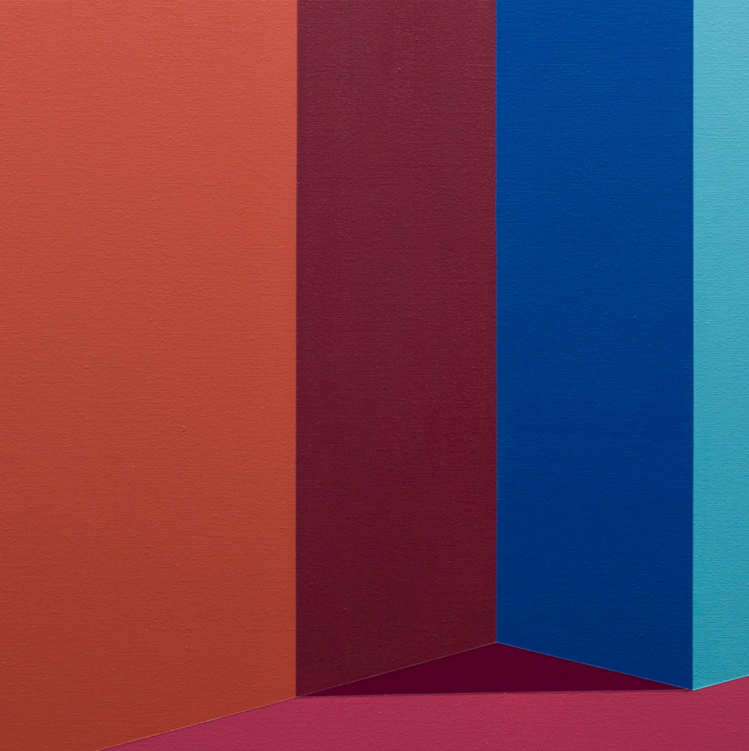 composition V, Acrylic, About cotton fabric, 100 x 100 cm / 39 x 39 in