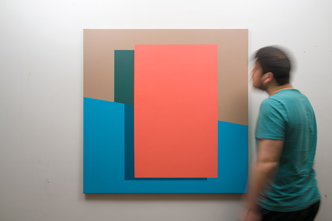 composition VI, Acrylic, About cotton fabric, 100 x 100 cm / 39 x 39 in