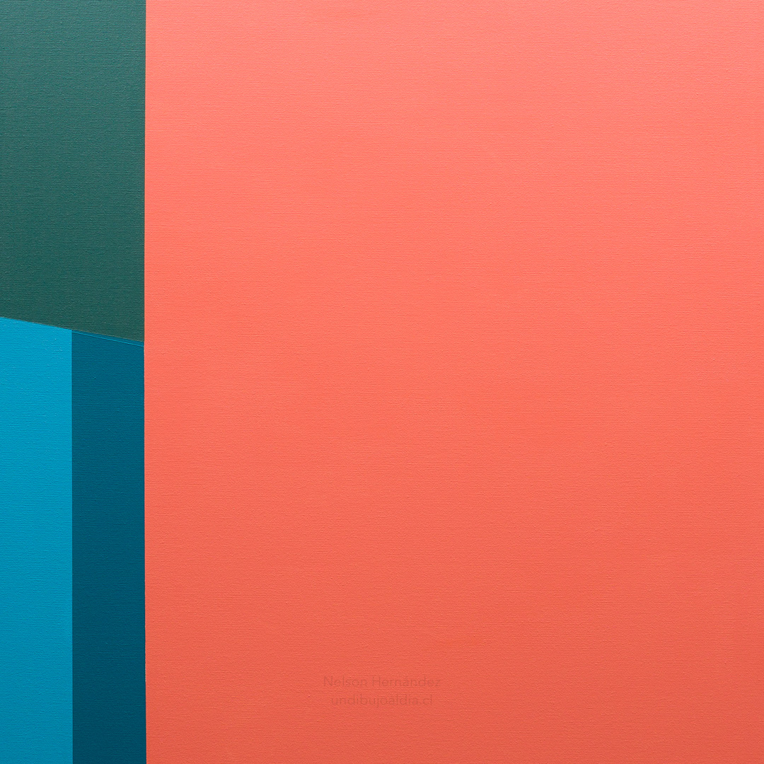 composition VI, Acrylic, About cotton fabric, 100 x 100 cm / 39 x 39 in