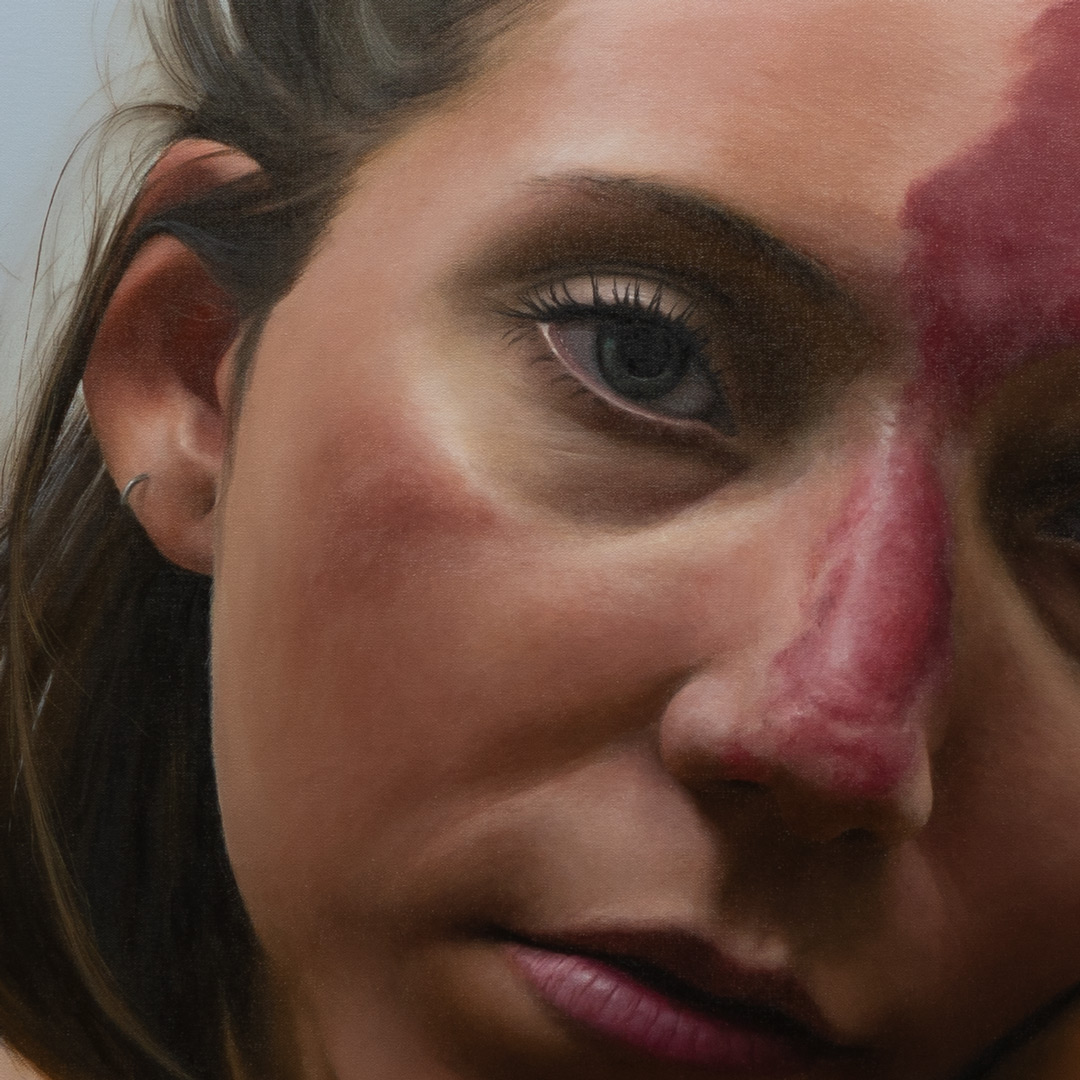 Sofia, Oil, About cotton fabric, 150 x 150 cm / 59 x 59 in