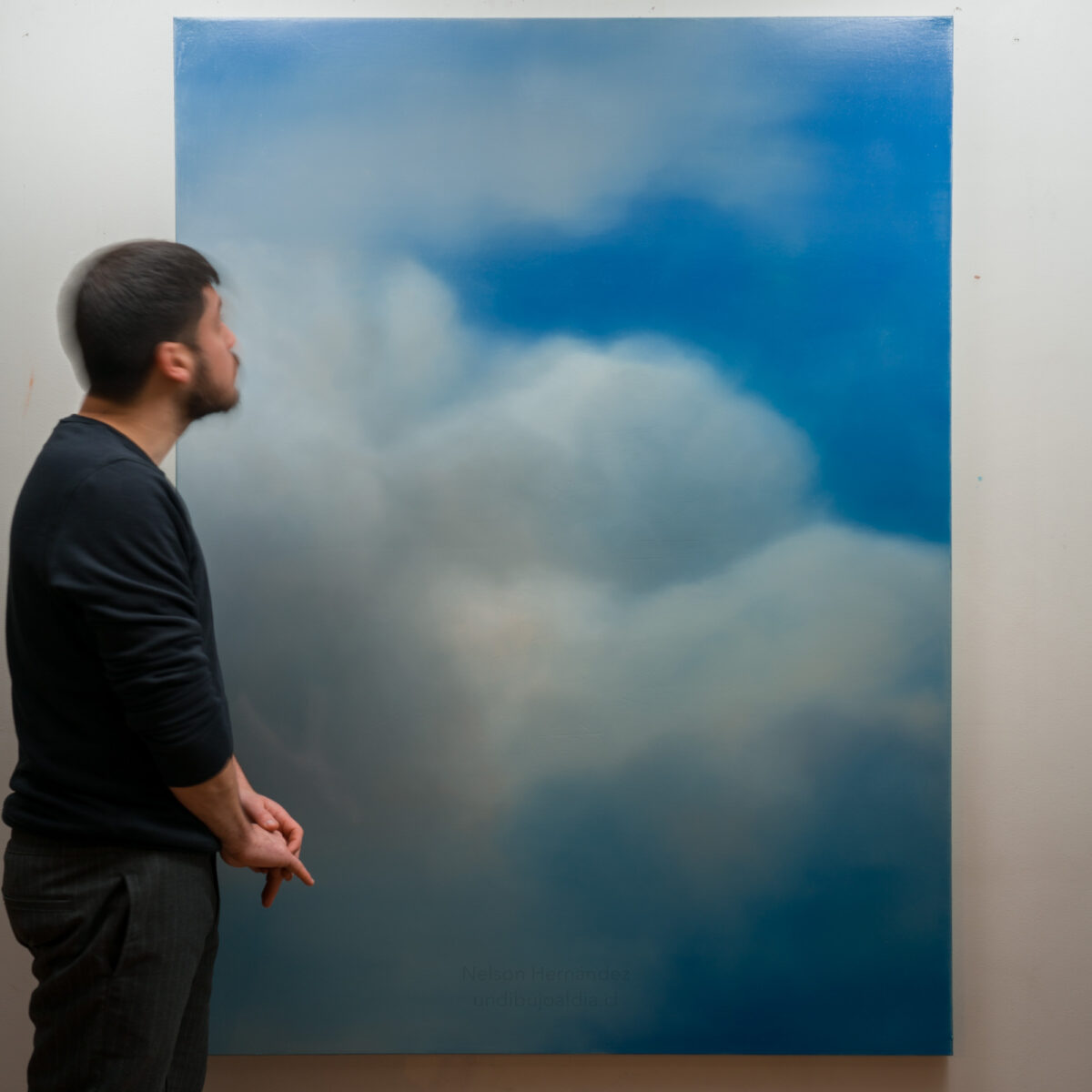 Cielo IV, Óleo, sobre tela de algodón, 160 x 120 cm