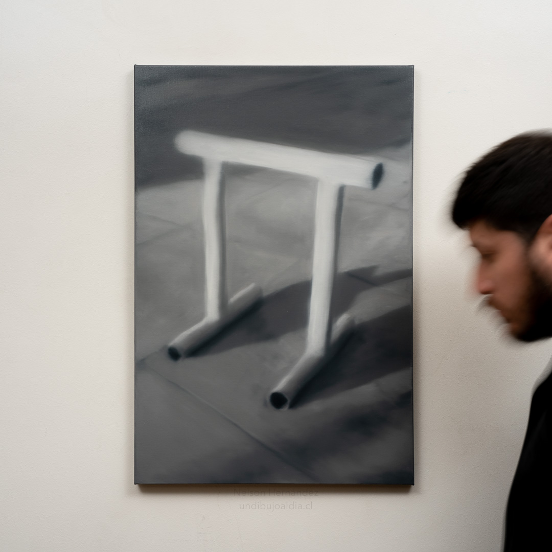 little barrier, Oil, About cotton fabric, 67 x 45 cm / 26.3 x 17.7 in