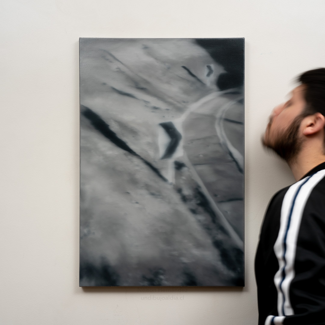 curva, Óleo, sobre tela de algodón, 67 x 45 cm