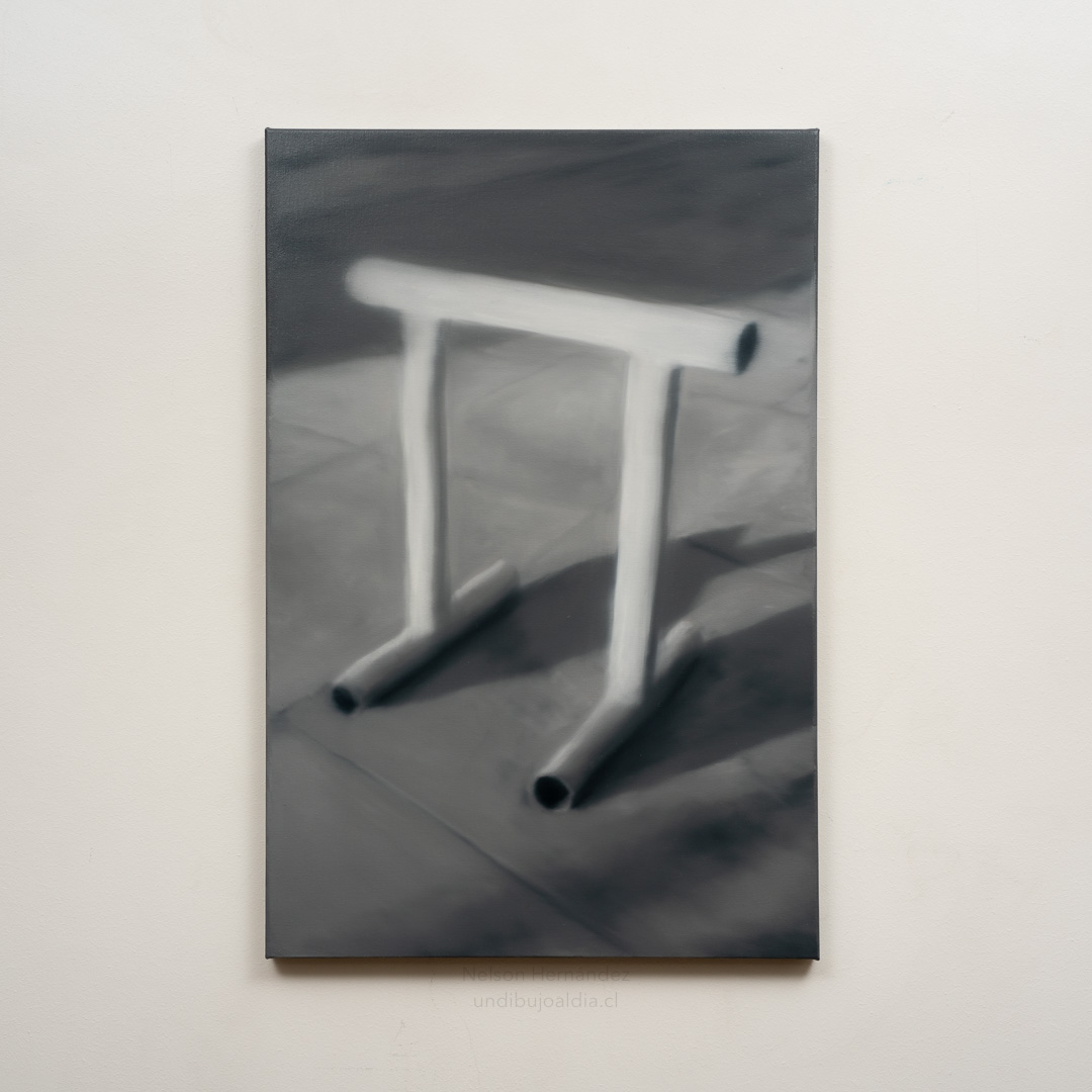 little barrier, Oil, About cotton fabric, 67 x 45 cm / 26.3 x 17.7 in