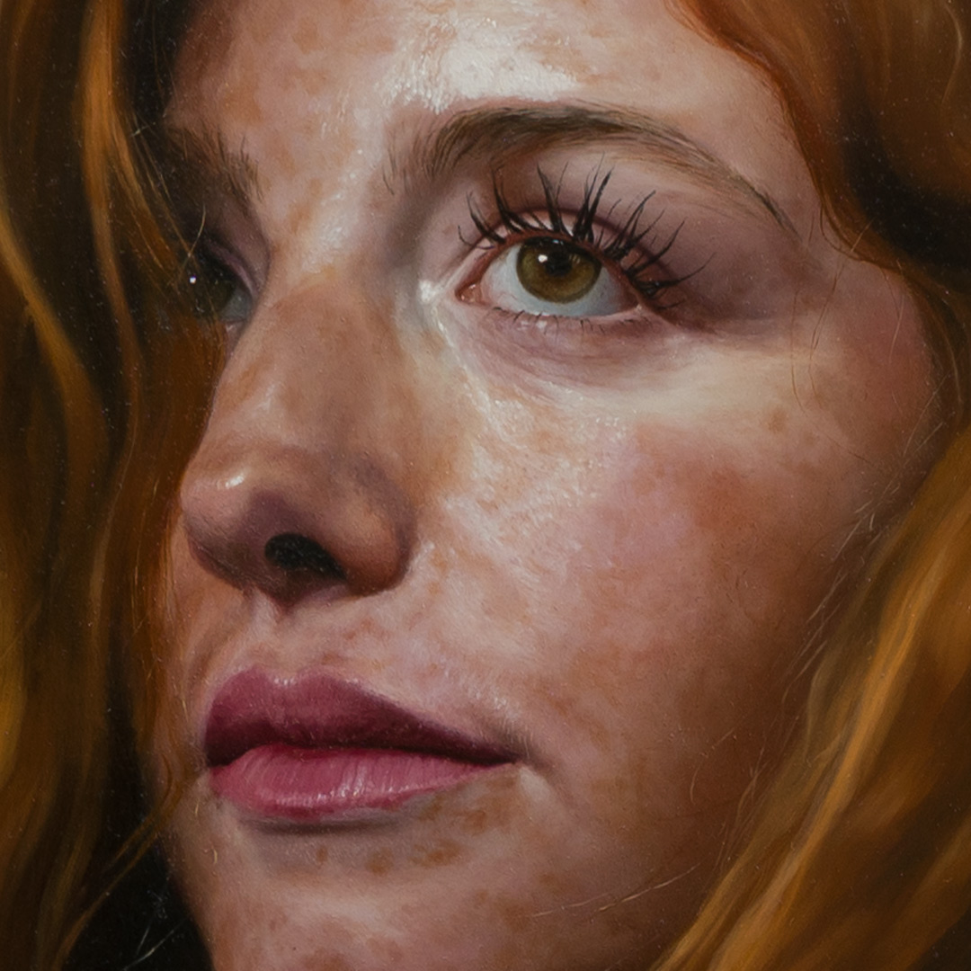 otra mujer sentada en una silla, Óleo, sobre tela de algodón, 100 x 100 cm