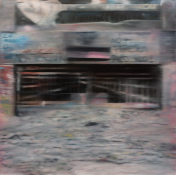 Detención Plaza Dignidad, Óleo, sobre lino, 120 x 120 cm