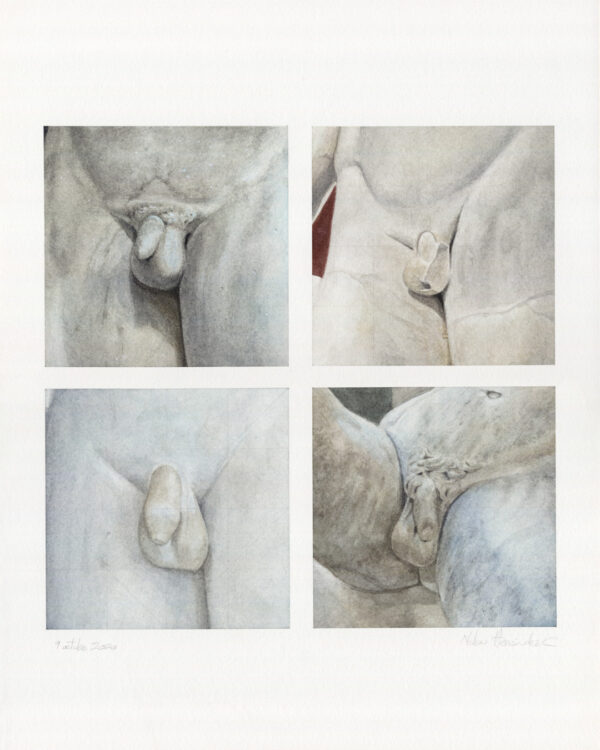 Pichulas, Acuarela, sobre papel Arches 300g Satinado, 25 x 35 cm