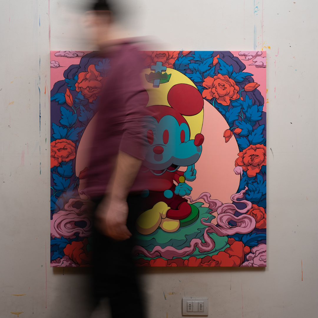 Only big flowers bloom in the capitalist garden, Acrílico, sobre tela de algodón, 100 x 100 cm