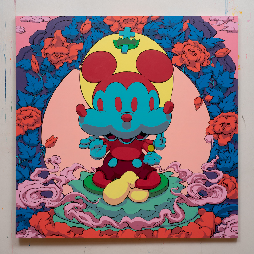 Only big flowers bloom in the capitalist garden, Acrílico, sobre tela de algodón, 100 x 100 cm