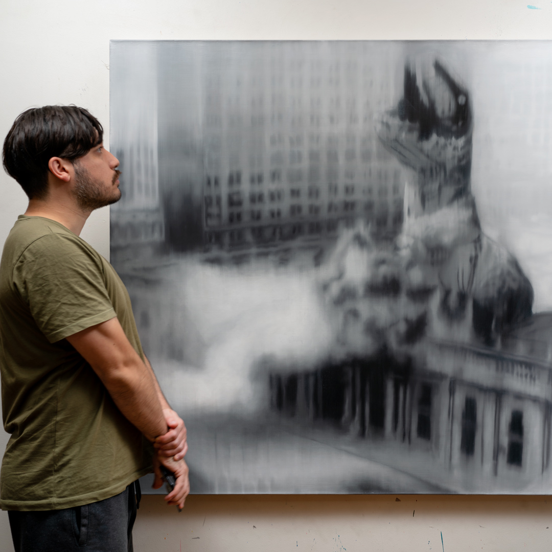 A Powerful Enemy, Oil, About linen, 120 x 120 cm / 47 x 47 in