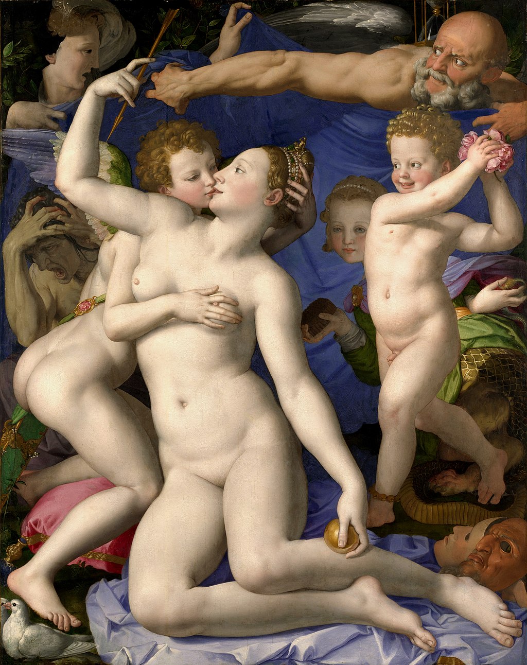 Venus and Cupid, Acrylic, About cotton fabric, 150 x 150 cm / 59 x 59 in