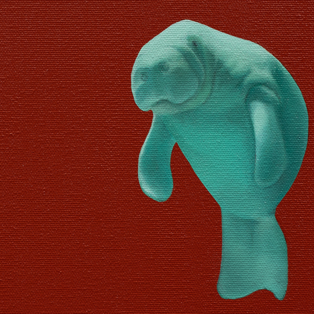 manati, Óleo y Acrílico, sobre tela de algodón, 30 x 30 cm