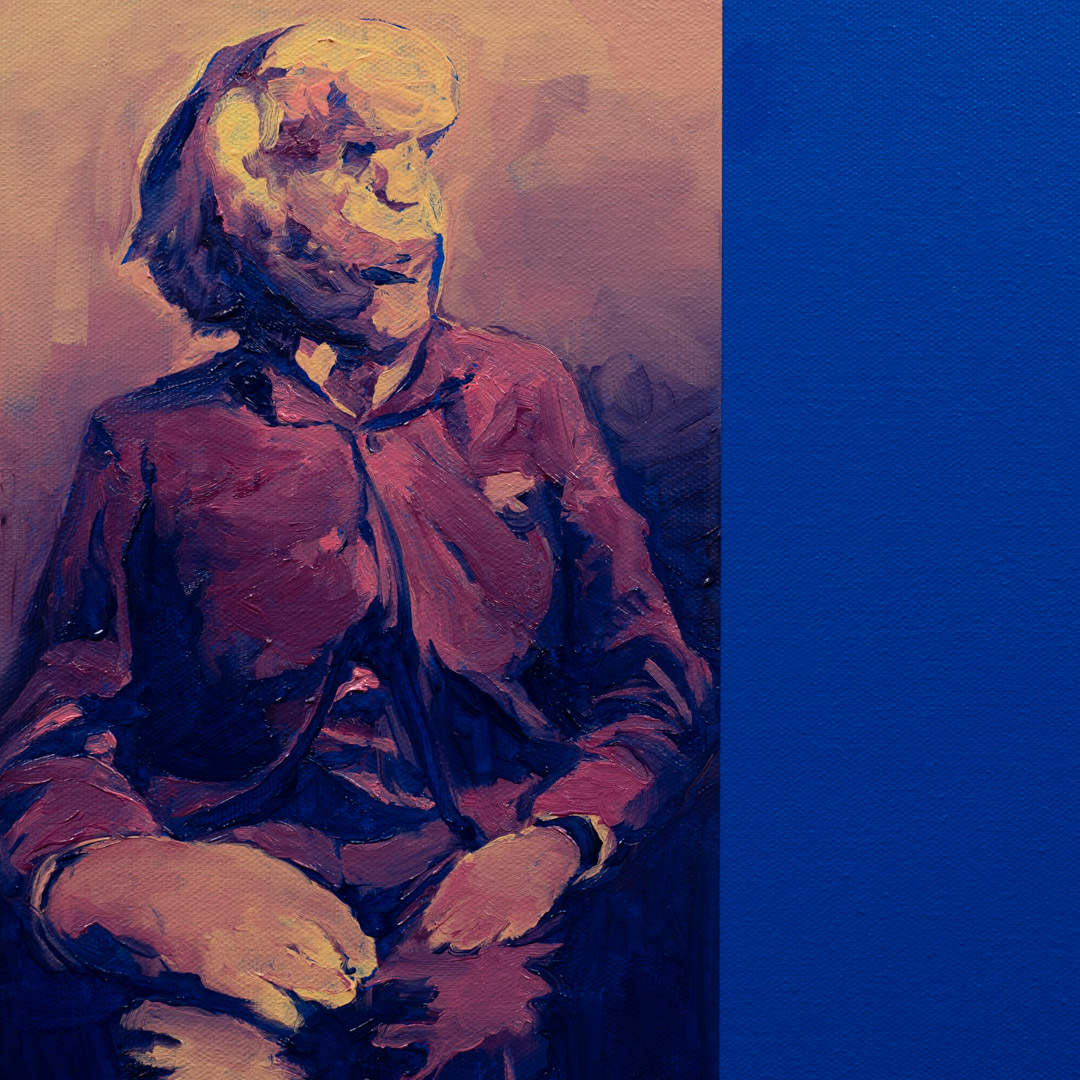Elephant Man, Oil and Acrylic, About cotton fabric, 30 x 30 cm / 11.8 x 11.8 in