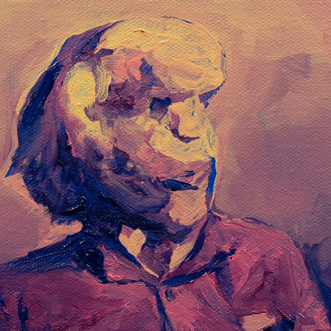Elephant Man, Oil and Acrylic, About cotton fabric, 30 x 30 cm / 11.8 x 11.8 in