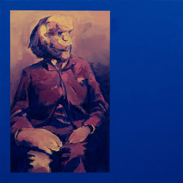 Elephant Man, Oil and Acrylic, About cotton fabric, 30 x 30 cm / 11.8 x 11.8 in