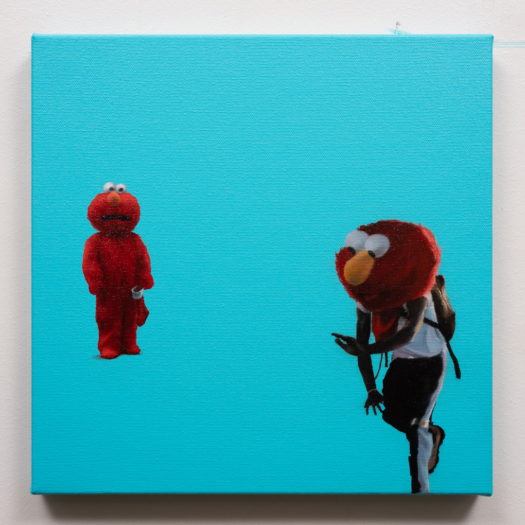 Elmos, Oil and Acrylic, About cotton fabric, 30 x 30 cm / 11.8 x 11.8 in