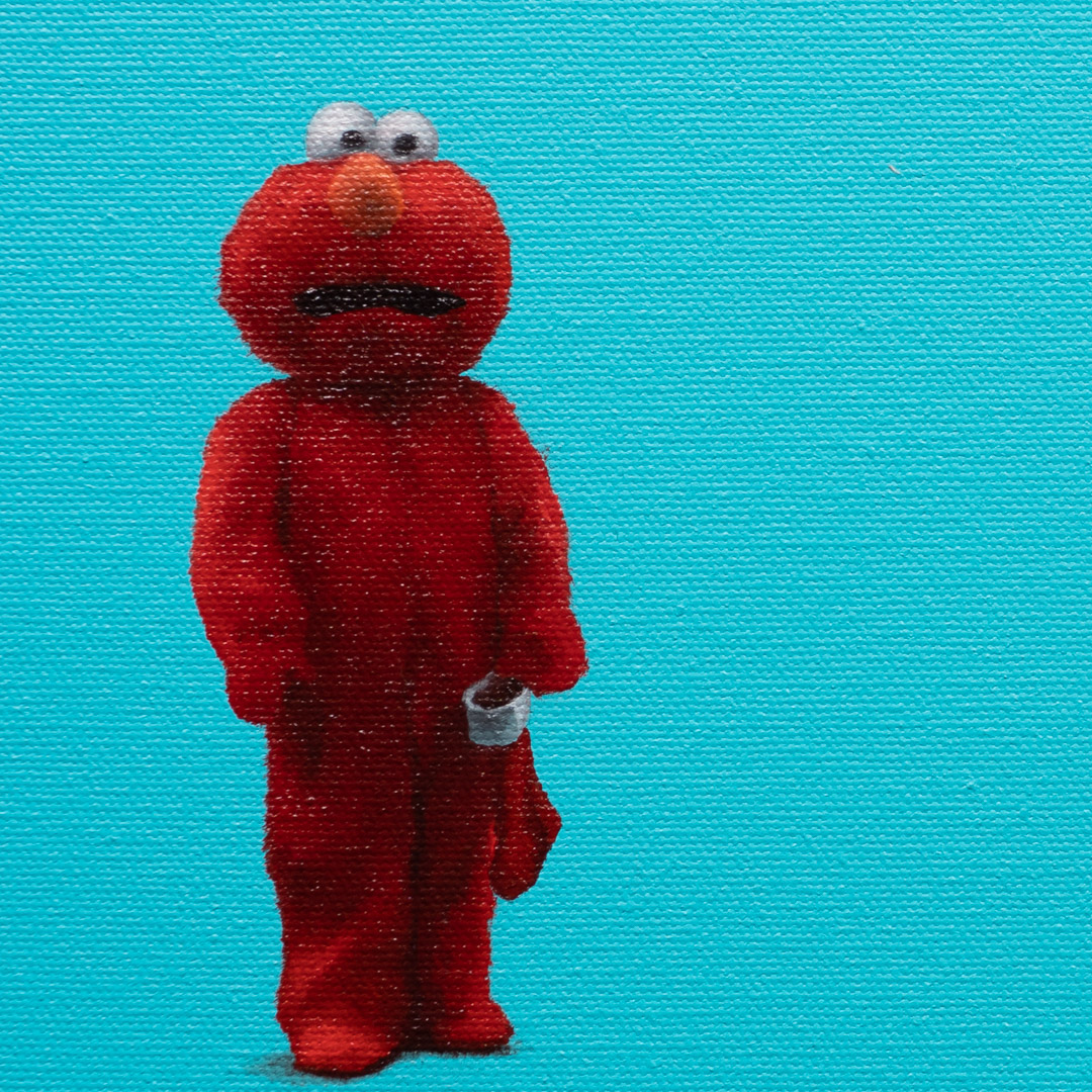 Elmos, Oil and Acrylic, About cotton fabric, 30 x 30 cm / 11.8 x 11.8 in