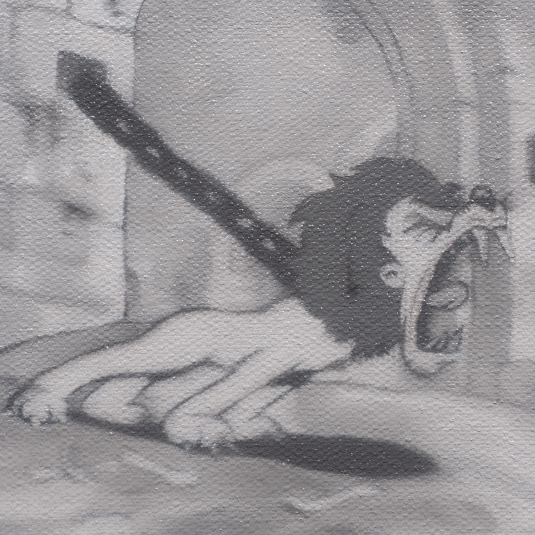 iron like a lion in Zion, Óleo y Acrílico, sobre tela de algodón, 30 x 40 cm