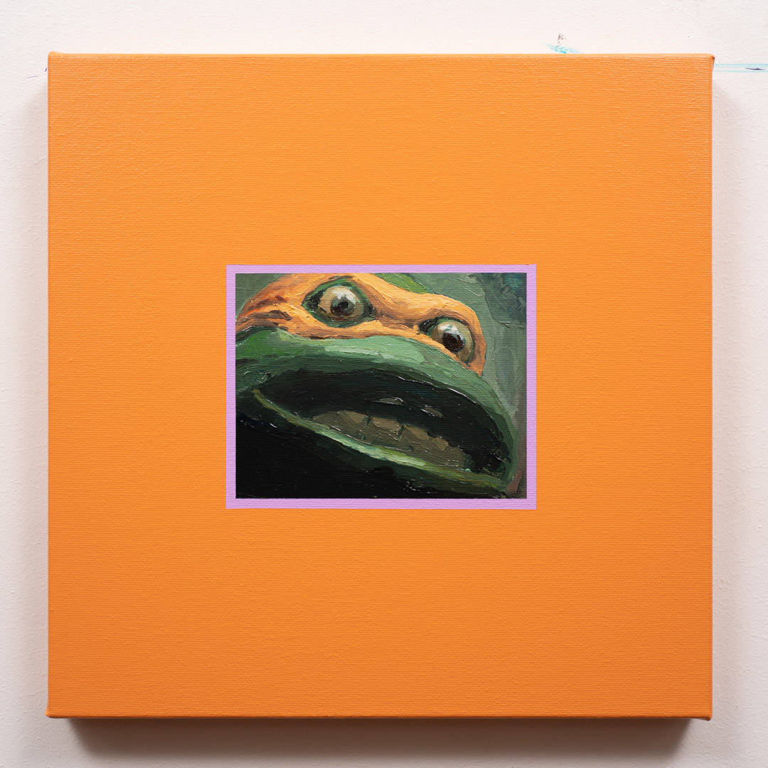 I’m Rick James b****, Oil and Acrylic, About cotton fabric, 30 x 30 cm / 11.8 x 11.8 in
