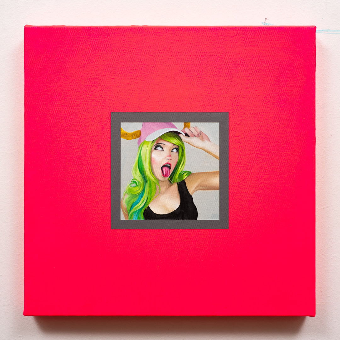 Gamer Girl paint, Óleo y Acrílico, sobre tela de algodón, 30 x 30 cm