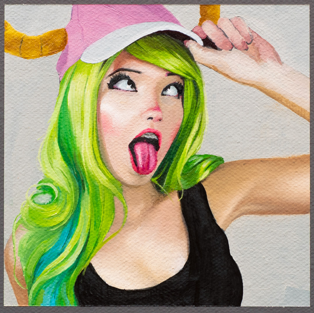Gamer Girl paint, Óleo y Acrílico, sobre tela de algodón, 30 x 30 cm