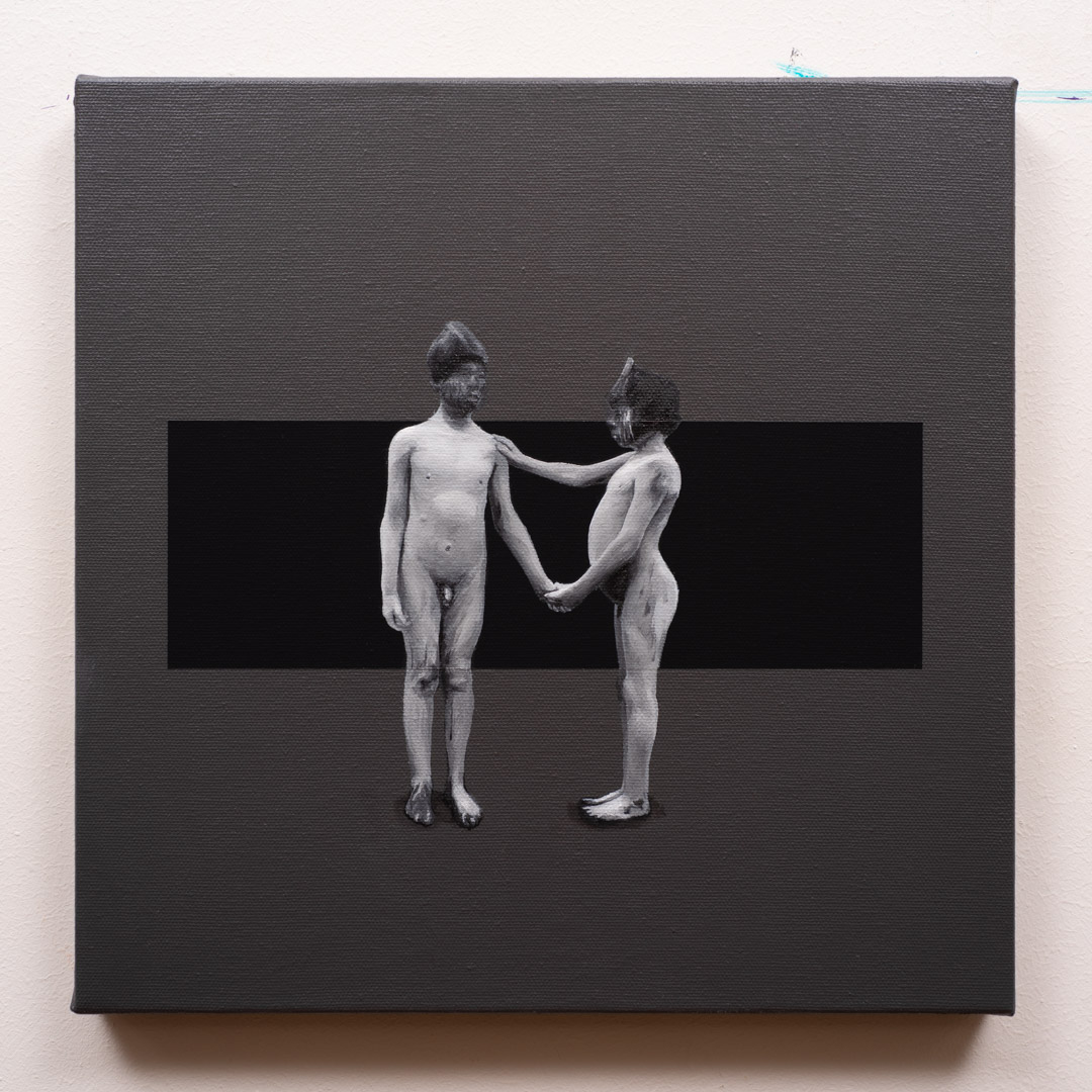 wish you were here, Oil and Acrylic, About cotton fabric, 30 x 30 cm / 11.8 x 11.8 in