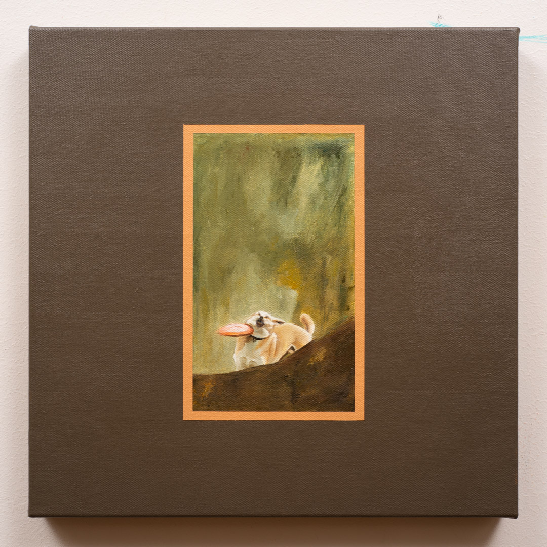 un perro, Óleo y Acrílico, sobre tela de algodón, 30 x 30 cm