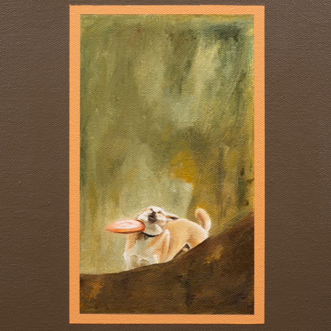 un perro, Óleo y Acrílico, sobre tela de algodón, 30 x 30 cm