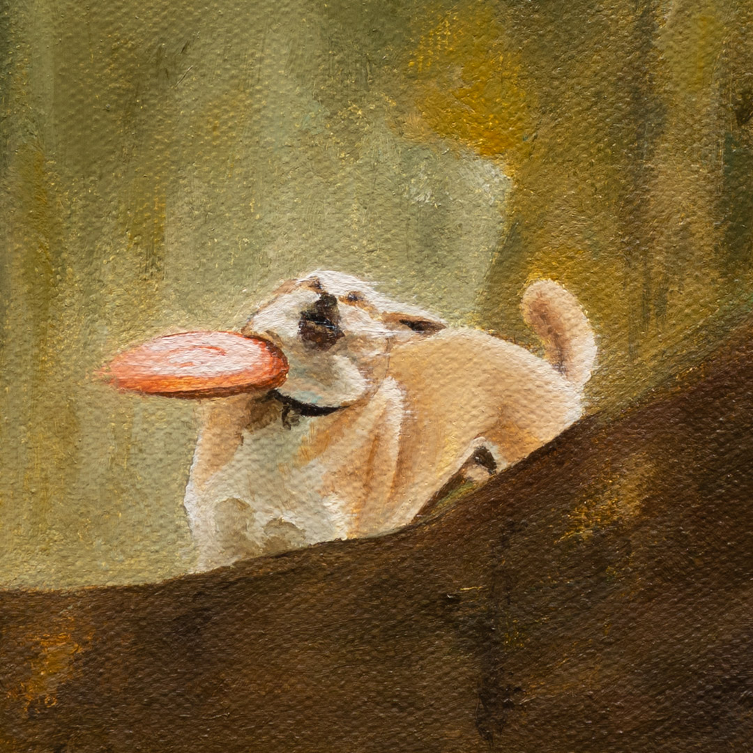 un perro, Óleo y Acrílico, sobre tela de algodón, 30 x 30 cm