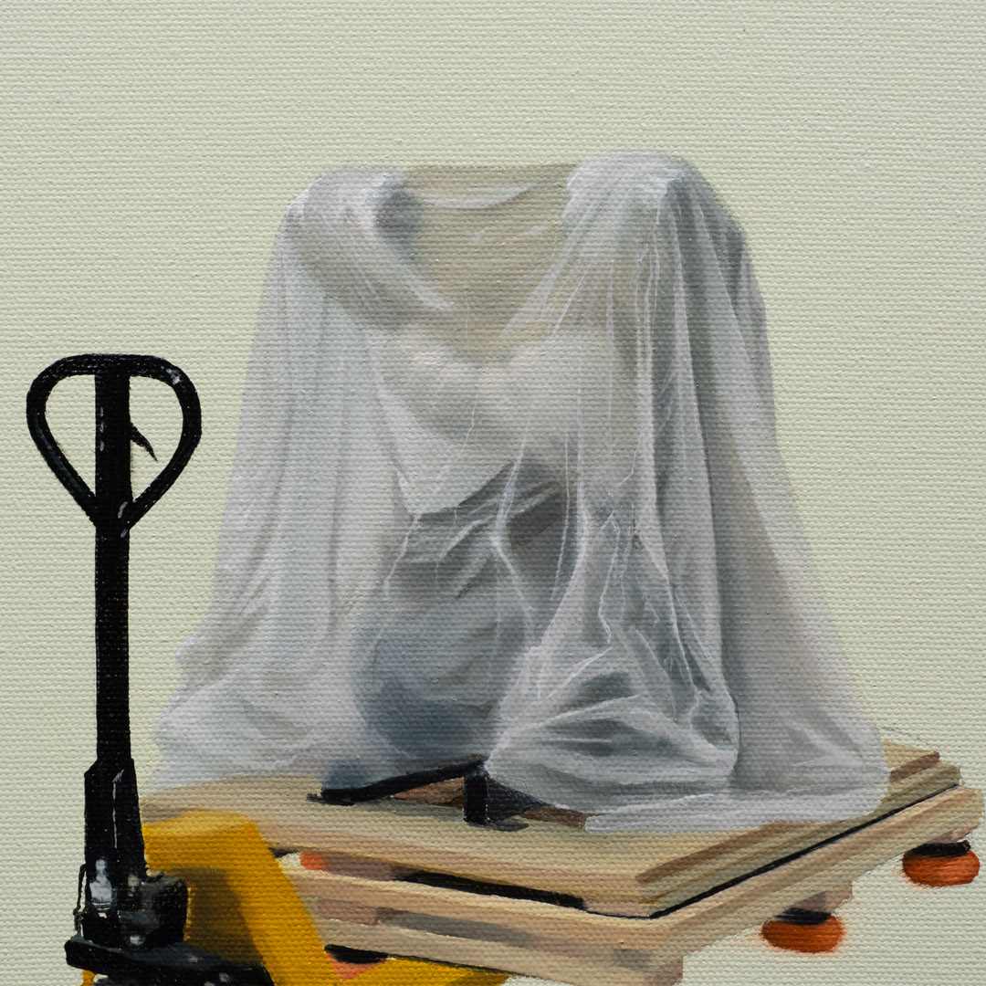 the first thing we ever do is cry, Oil and Acrylic, About cotton fabric, 30 x 30 cm / 11.8 x 11.8 in