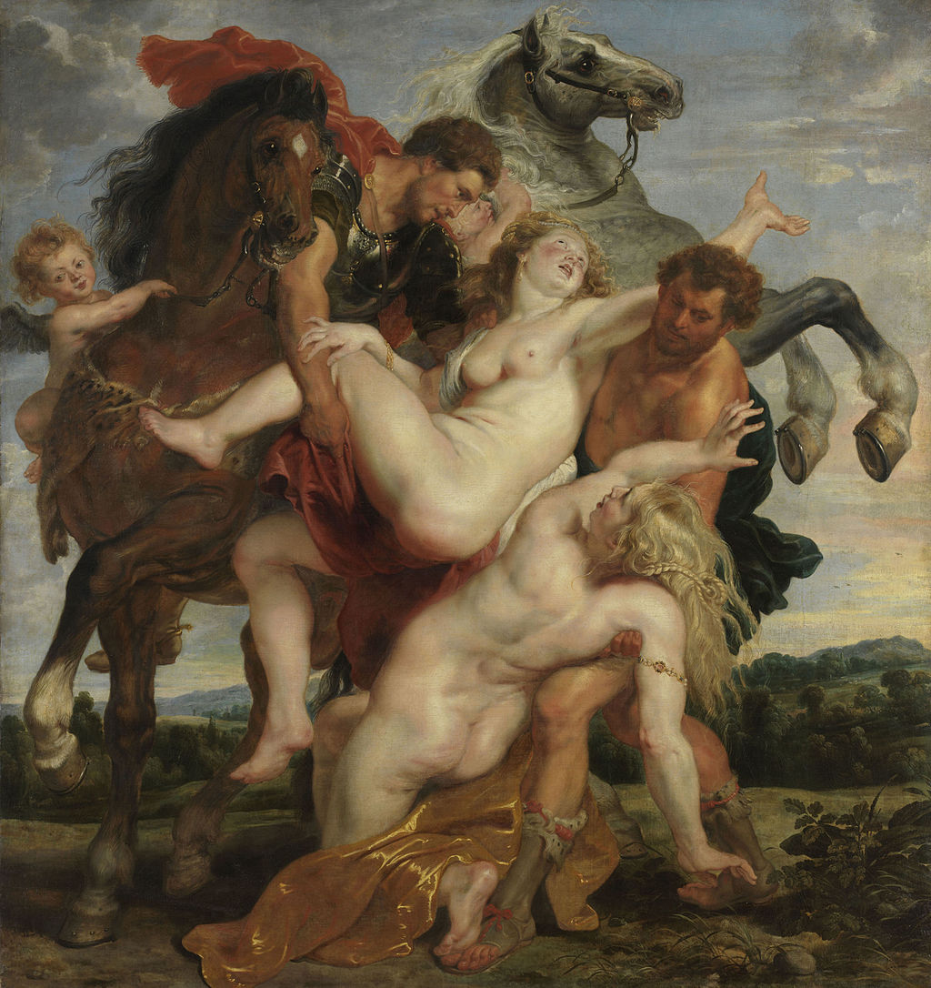 El rapto de las hijas de Leucipo, Acrílico, sobre tela de algodón, 150 x 150 cm