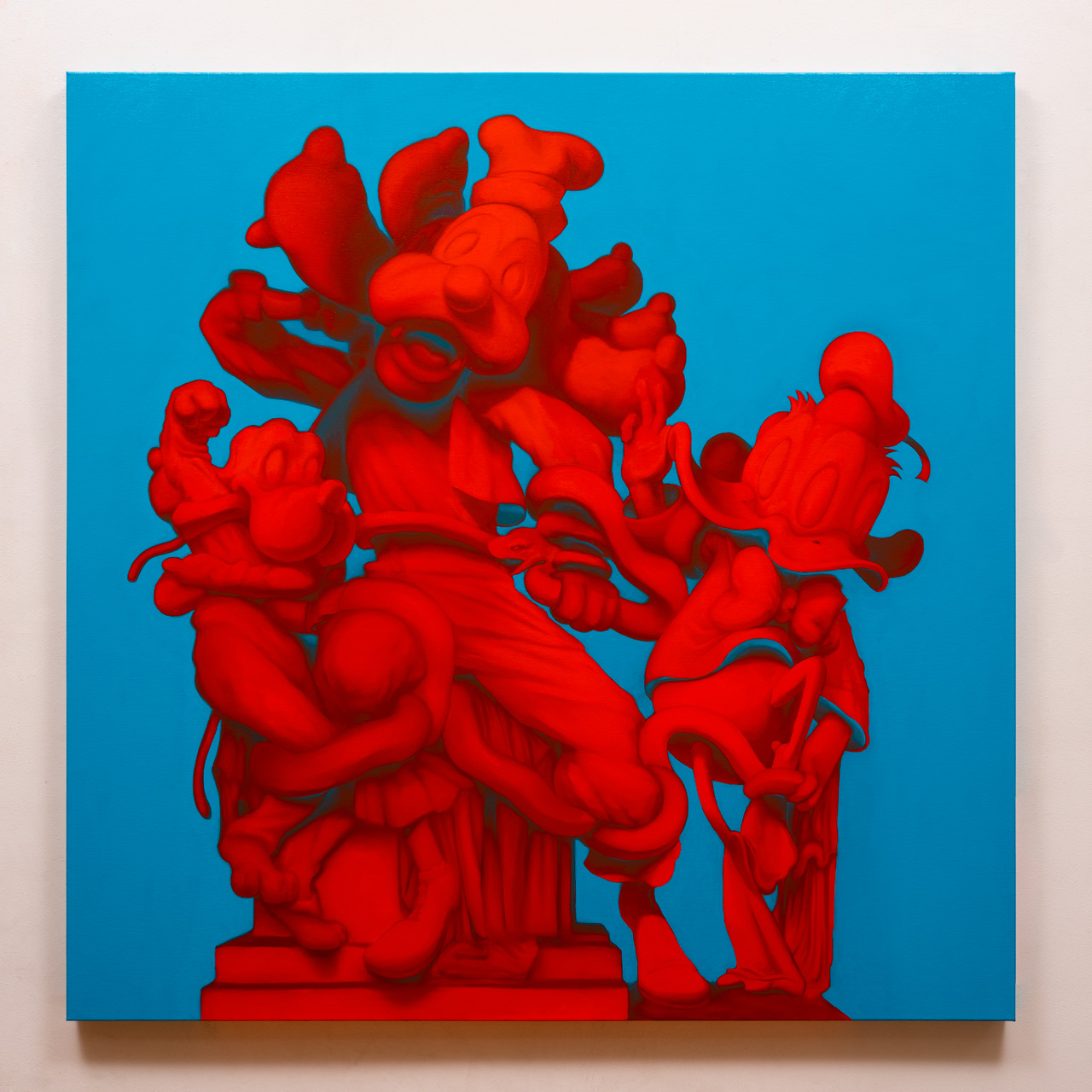 Laocoon and his sons, Oil, About cotton fabric, 100 x 100 cm / 39 x 39 in