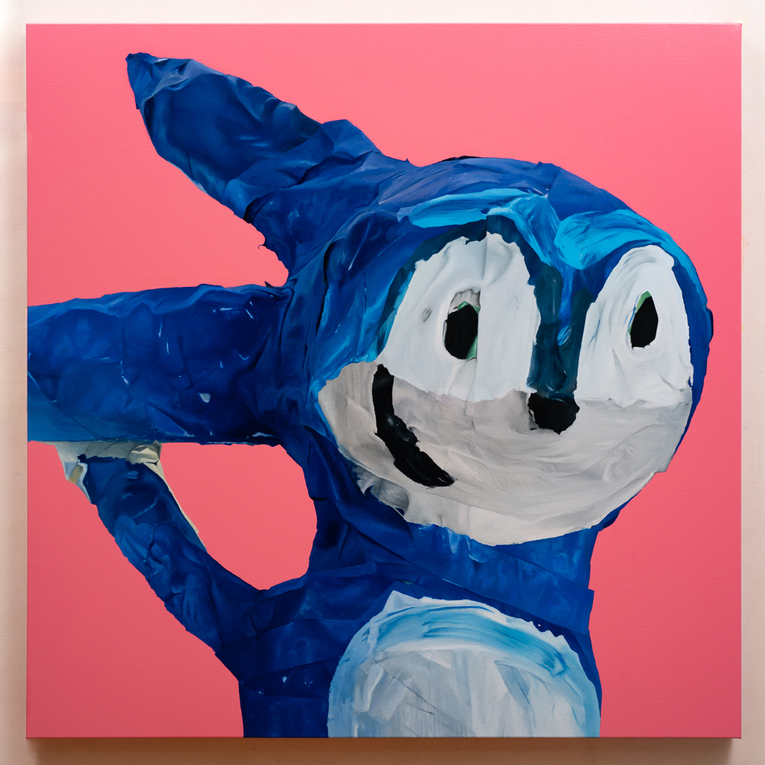 Zonik, Oil and Acrylic, About cotton fabric, 100 x 100 cm / 39 x 39 in