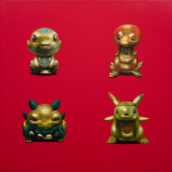Pocket Monsters, Óleo y Acrílico, sobre tela de algodón, 30 x 30 cm