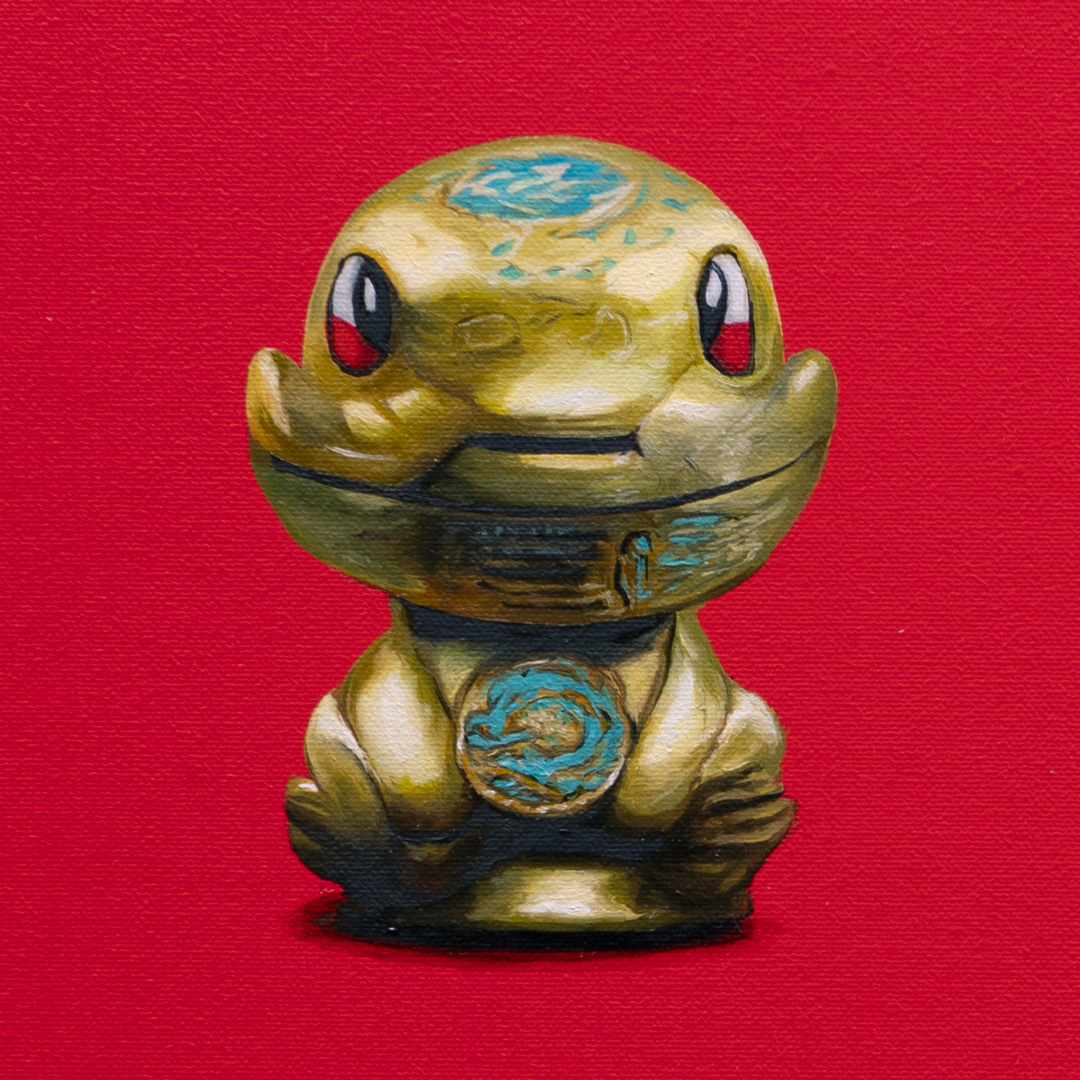 Pocket Monsters, Oil and Acrylic, About cotton fabric, 30 x 30 cm / 11.8 x 11.8 in