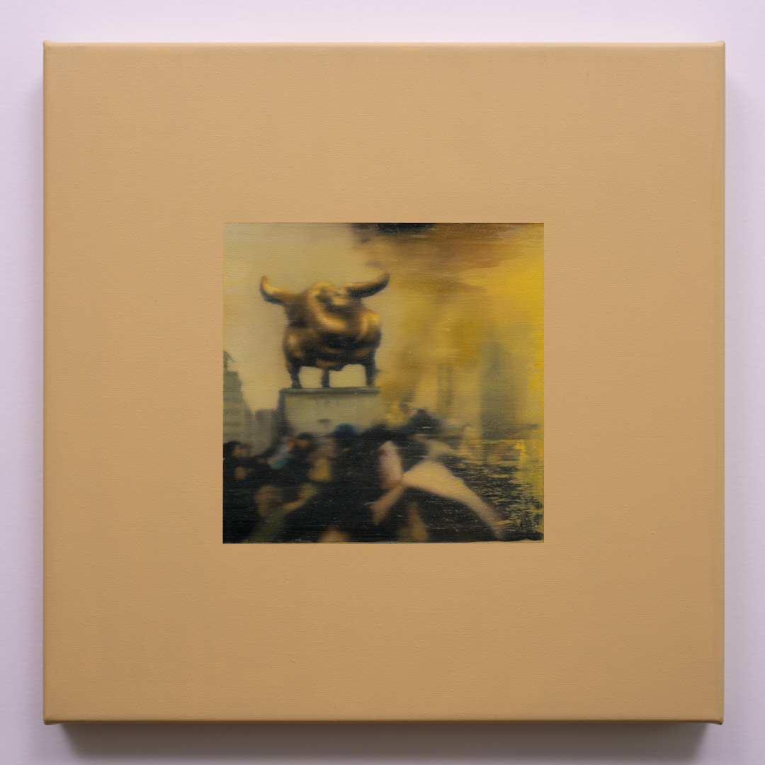 La adoración del becerro de oro, Óleo y Acrílico, sobre tela de algodón, 30 x 30 cm