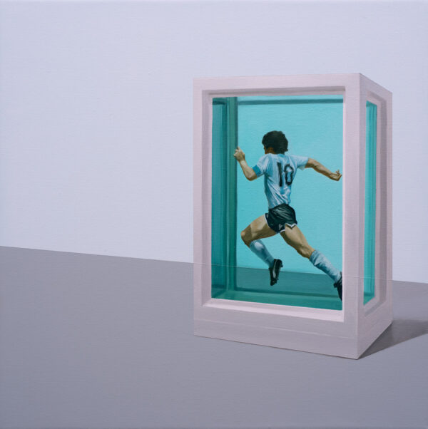 The Physical Impossibility of Death in the Mind of Someone Living, Óleo y Acrílico, sobre tela de algodón, 30 x 30 cm