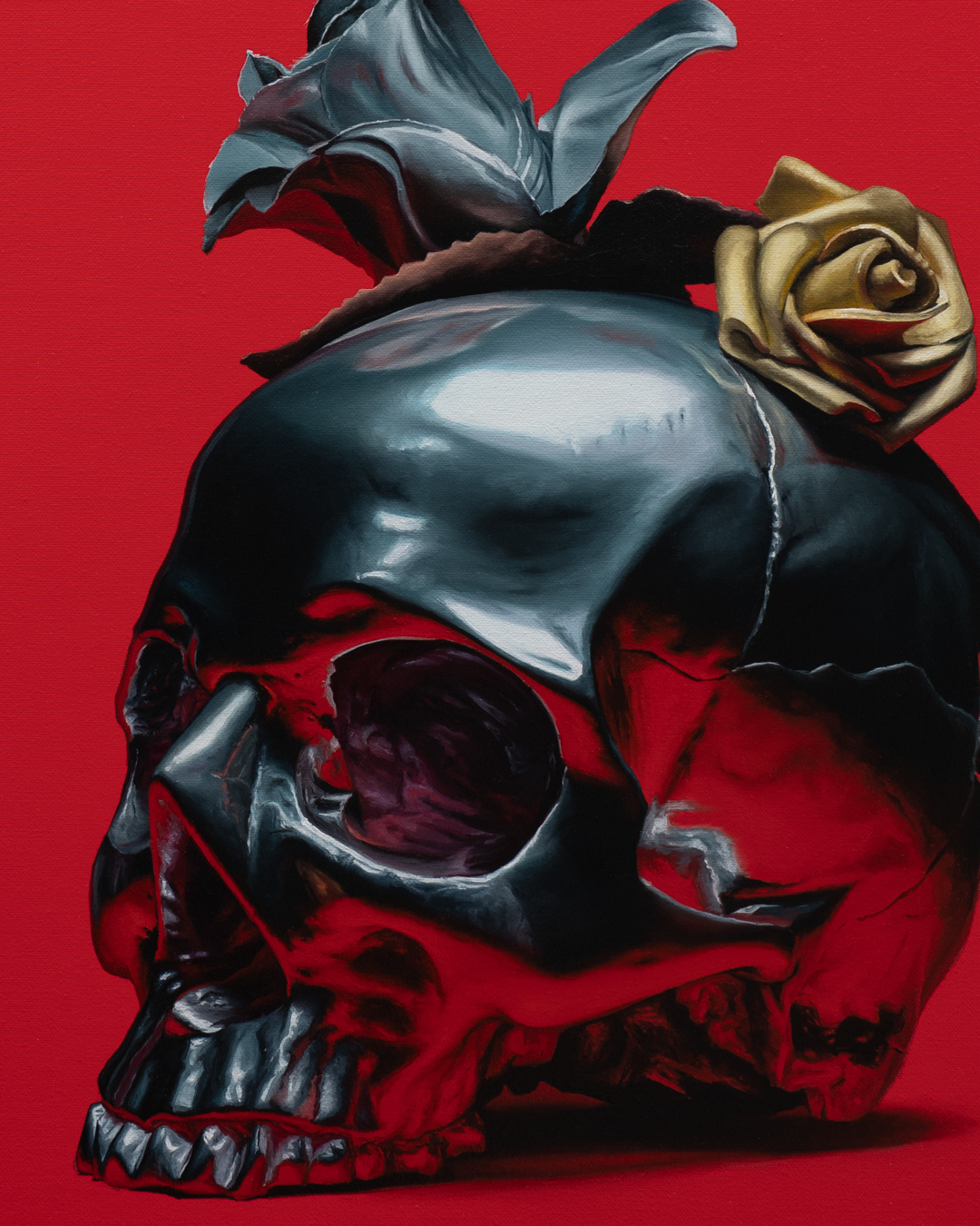 Vanitas, Óleo y Acrílico, sobre tela de algodón, 51 x 40 cm