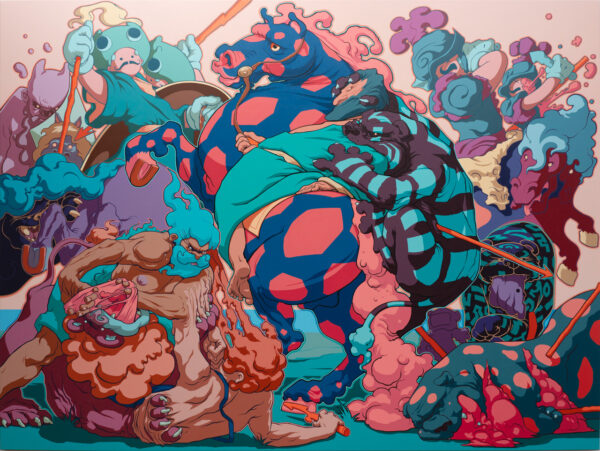 La casa del tigre, Acrílico, sobre tela de algodón, 150 x 200 cm