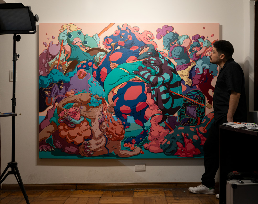 La casa del tigre, Acrílico, sobre tela de algodón, 150 x 200 cm