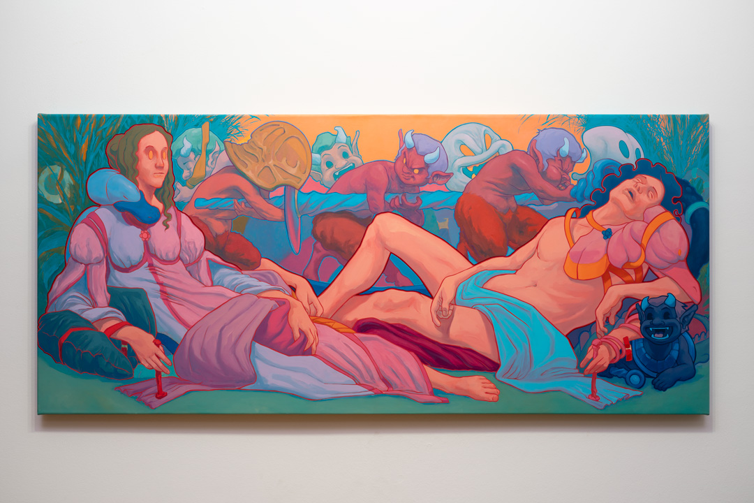 Venus and Mars (in a new light), Óleo y Acrílico, sobre lino, 76 x 170 cm