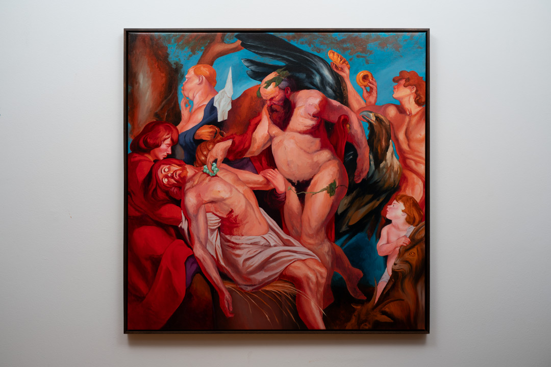 El nacimiento de la tragedia, Óleo, sobre lino, 100 x 100 cm