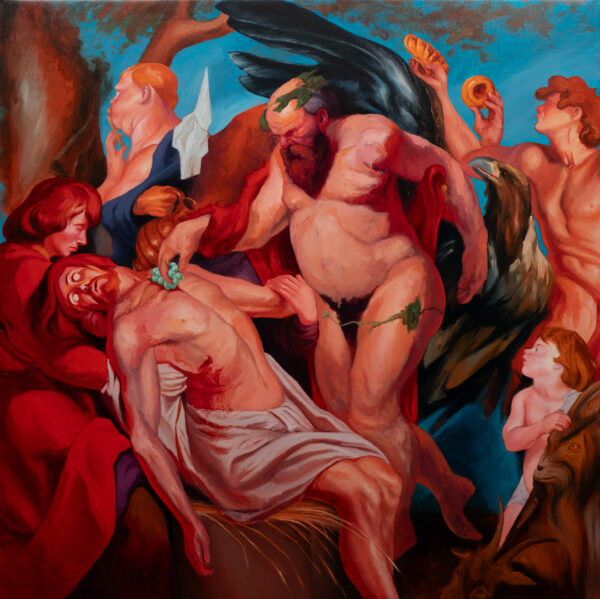 El nacimiento de la tragedia, Óleo, sobre lino, 100 x 100 cm