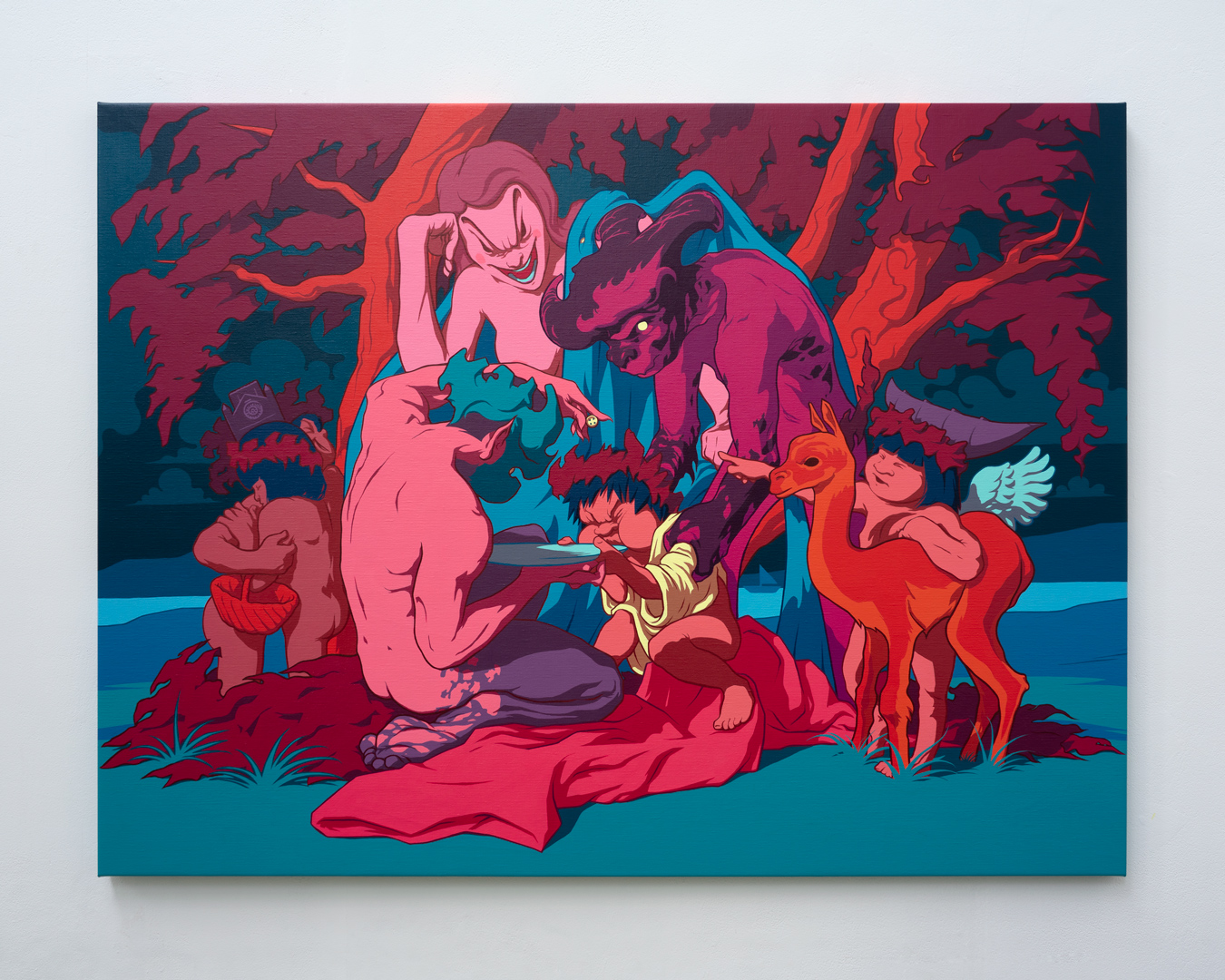 The Purchase of Jemmy Button or the Civilization of the Noble Savage, Acrylic, About linen, 90 x 120 cm / 35.4 x 47.2 in