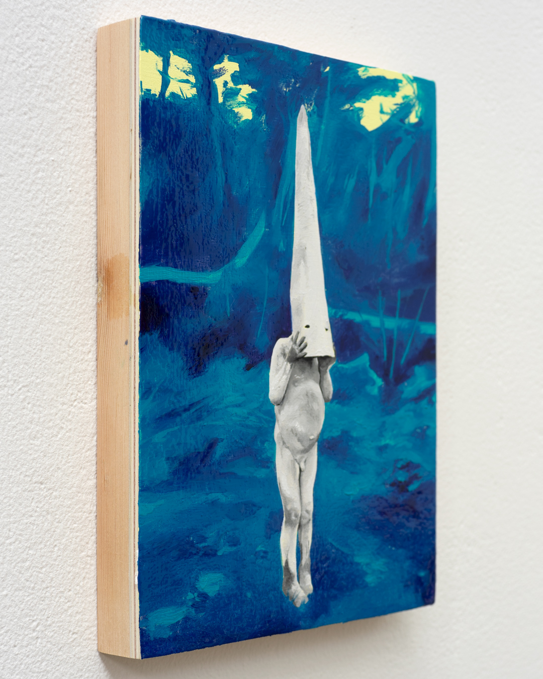 Niño con máscara, Óleo, sobre panel de madera, 18 x 13 cm